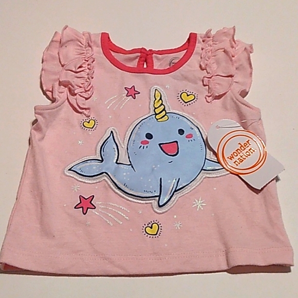 NWT Adorable Wonder Nation Newborn Ruffle Top Short 2pc Summer Set - Picture 4 of 11